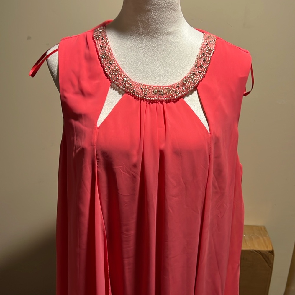 Coral Pink Chiffon Dress